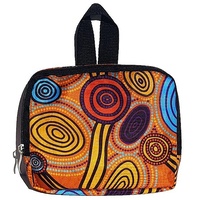 Hogarth Aboriginal Art Fold Up Polyester Duffel Bag - Skipping Stones