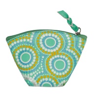 Gaye Ogilvie Aboriginal Art. Genuine Leather Coin Purse (12cm x 8cm) - Spring in the Murchison