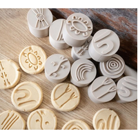 Aboriginal Symbols Eco Stampers (For Play Dough) - Natural Dough Cutters