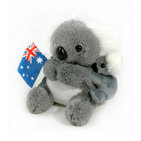 Plush Toy - Koala & Baby with Flag (21cm]