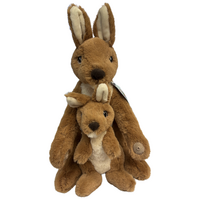 Plush Toy - Australia Made Kangaroo & Joey (30cm) with Clip