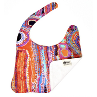 Better World Aboriginal Art - Baby Bib - Two Dogs Dreaming (2)
