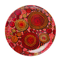 Warlukurlangu Aboriginal Art 7.5" Round China Plate - Emu Dreaming