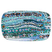 Warlukurlangu Aboriginal Bone China Platter - Two Dogs Dreaming