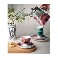 Martumili Aboriginal Art Fine Bone China Tea Cup & Saucer Set - Punmu waterholes