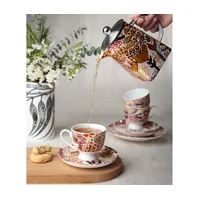 Jilamara Aboriginal Art Fine Bone China Tea Cup & Saucer Set - Ningarti Mirrijini Kapiwarta
