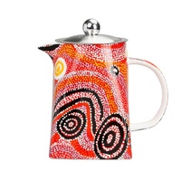 Warlukurlangu Aboriginal Art Fine Bone China Teapot - Fire Dreaming