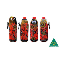 Bunabiri Aboriginal Art Neoprene Water Bottle Cooler - Hunters & Gatherers Land