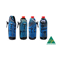 Bunabiri Aboriginal Art Neoprene Water Bottle Cooler - Hunters & Gatherers Reef