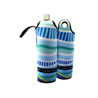 Bunabiri Aboriginal Art Neoprene Wine Bottle Cooler - Rainbow Reef
