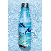 Koh Living Aboriginal Art Stainless Steel Water Bottle (500ml) - Depths of Dolphins