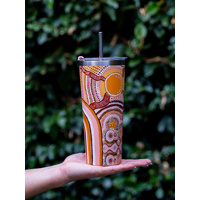 Koh Living Aboriginal Art Stainless Steel Tumbler (680ml) - Journeys in the Sun