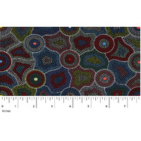 Akuna Dreaming (Red) - Aboriginal design Fabric