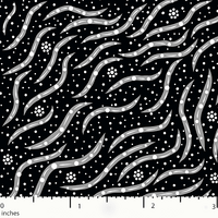 Bush Medicine 2 (Black) - Aboriginal design Fabric