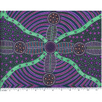 Cross Seeds (Purple) - Aboriginal design Fabric