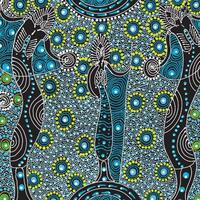 Dancing Spirit [Blue] - Aboriginal design Fabric