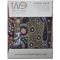 Fabric 4pce Quarter Pack  [Brown] - Aboriginal Design Fabric