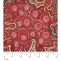 Meteors (Red) - Aboriginal design Fabric