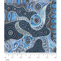 Regeneration (Blue) - Aboriginal design Fabric