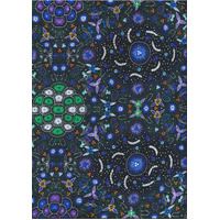 Bush Lemon (Blue) [SCRAP 1.6M] - Aboriginal design Fabric