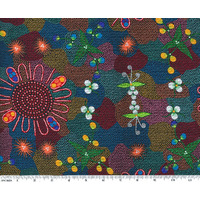 Bush Orange (Red) [SCRAP 1.5M] - Aboriginal design Fabric