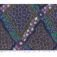 Bush Waterhole (Purple) [SCRAP 2M] - Aboriginal design Fabric