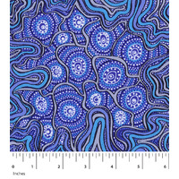 Meteors (Purple) - [SCRAP 2M] Aboriginal design Fabric