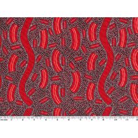 Mulga Seed (Dark Red) [SCRAP 1M] - Aboriginal design Fabric