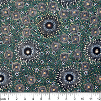 Onion Dreaming (Forest Green) [SCRAP 0.65M] - Aboriginal design Fabric