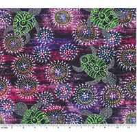 Sea Dreaming (Purple) [SCRAP 1.15M] - Aboriginal design Fabric