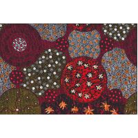 Wild Bush Tomato & Apple (Flame Scarlet) SCRAP [.5M] - Aboriginal design Fabric