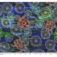 Sea Dreaming (Blue) - Aboriginal design Fabric