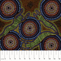 Winter Spirits (Brown) - Aboriginal design Fabric