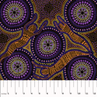 Winter Spirits (Purple) - Aboriginal design Fabric