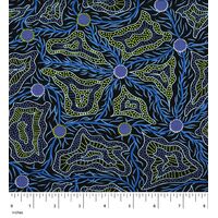 Women's Body Painting (Blue) - Aboriginal design Fabric