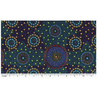 Waterhole And Riverbed (Purple) - Aboriginal Design Fabric