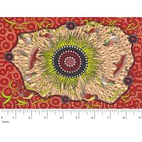Yeerung (Red) - Aboriginal design Fabric