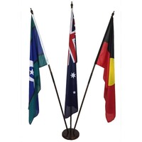 Aboriginal/TSI/Australian Flag Foyer Display Kit - Large TIMBER Stand [colour: Light Stained]