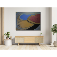 Original Aboriginal Art Stretched Canvas (1200cm x 900cm) - Lake Bindago