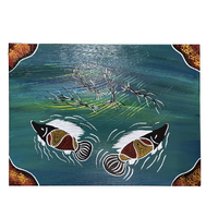 Original Aboriginal Art Stretched Canvas (40cm x 30cm) - Yellow Belly and Cod of the Darling Basin