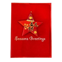 Better World Aboriginal Art Christmas Decoration Card - Bush Tomato Dreaming