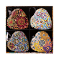 Warlukurlangu Aboriginal Art 4 Pack Heart Shaped Tin Giftset