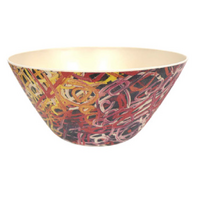 Utopia Aboriginal Art Bamboo Giftset - Salad bowl, Small bowl, Salad Servers - Womens Ceremony