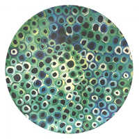 Utopia Aboriginal Art Bamboo Dinner Plate Set (4) - Soakage (Green)
