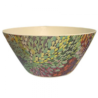 Utopia Aboriginal Art Bamboo Salad Bowl - Fire Sparks