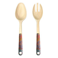 Utopia Aboriginal Art Bamboo Salad Servers - Bush Medicine