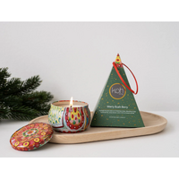 Aboriginal Art Xmas Merry Bush Berry Giftboxed Candle Tin  - The Gift