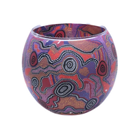 Warlukurlangu Aboriginal Art Tealight Candle Holder (11cm) - 