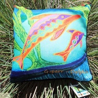 Saretta Aboriginal Art Totem Cushion Cover - Guparr (Dolphin)