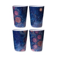 Warlukurlangu Aboriginal Art Melamine Tumblers (Set 4) - Seven Sisters Dreaming
